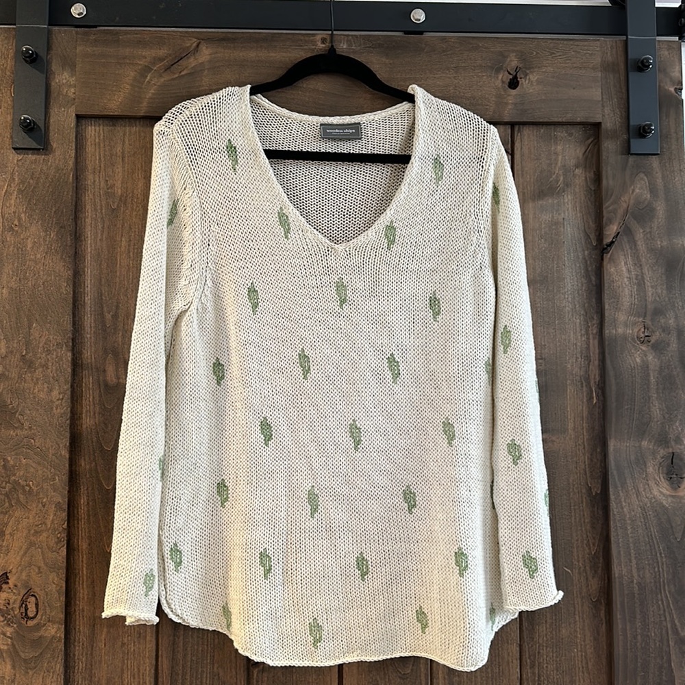 Wooden Ships S/M V Neck Sweater Mini Cactus